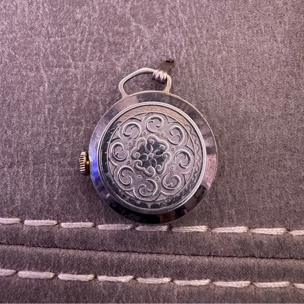 Webster Silver Pocket Watch with Red Heart